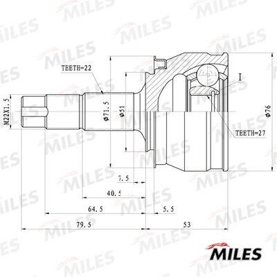 Miles GA20718 Joint kit, drive shaft GA20718: Buy near me in Poland at 2407.PL - Good price!