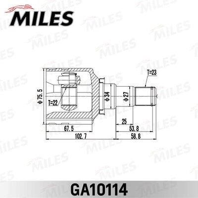 Miles GA10114 Joint kit, drive shaft GA10114: Buy near me in Poland at 2407.PL - Good price!