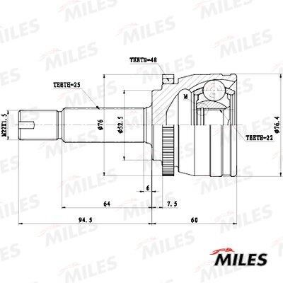 Miles GA20664 Gelenk, Antriebswelle GA20664: Kaufen Sie zu einem guten Preis in Polen bei 2407.PL!