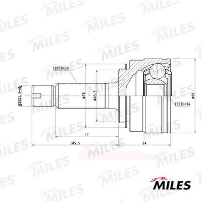 Miles GA20752 Joint kit, drive shaft GA20752: Buy near me in Poland at 2407.PL - Good price!