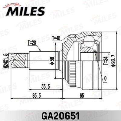 Miles GA20651 Joint kit, drive shaft GA20651: Buy near me in Poland at 2407.PL - Good price!