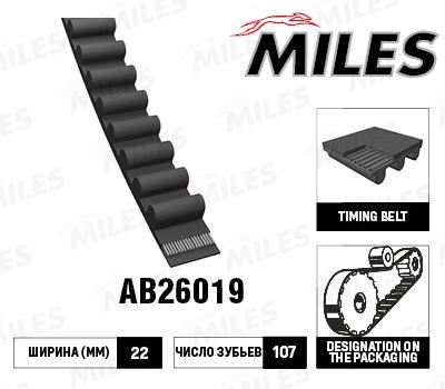 Miles AB26019 Timing belt AB26019: Buy near me in Poland at 2407.PL - Good price!