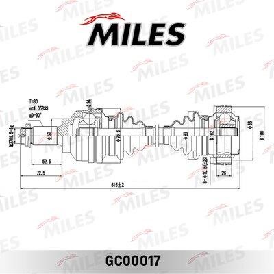 Miles GC00017 Drive shaft GC00017: Buy near me in Poland at 2407.PL - Good price!