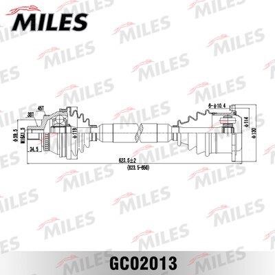 Miles GC02013 Вал приводной GC02013: Отличная цена - Купить в Польше на 2407.PL!