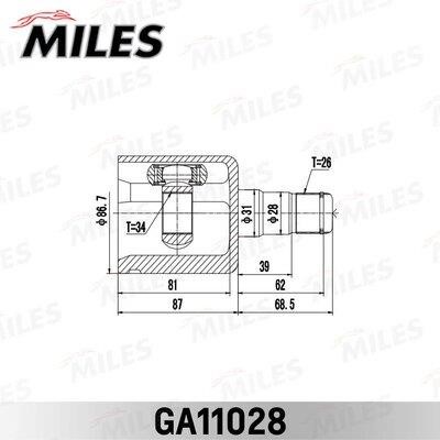 Miles GA11028 Joint kit, drive shaft GA11028: Buy near me in Poland at 2407.PL - Good price!
