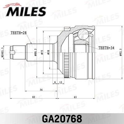 Miles GA20768 Joint kit, drive shaft GA20768: Buy near me in Poland at 2407.PL - Good price!