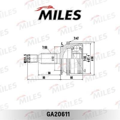 Miles GA20611 Joint, drive shaft GA20611: Buy near me in Poland at 2407.PL - Good price!