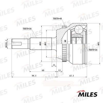 Miles GA20738 Joint kit, drive shaft GA20738: Buy near me in Poland at 2407.PL - Good price!