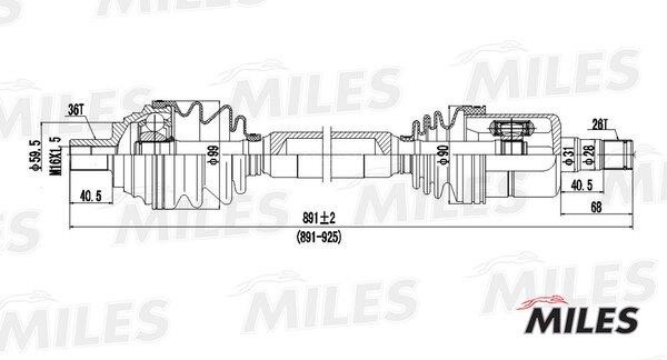 Miles GC02006 Drive shaft GC02006: Buy near me in Poland at 2407.PL - Good price!