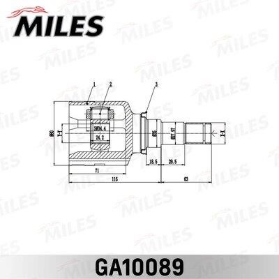 Miles GA10089 Joint kit, drive shaft GA10089: Buy near me in Poland at 2407.PL - Good price!