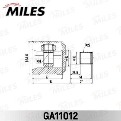 Miles GA11012 Joint kit, drive shaft GA11012: Buy near me in Poland at 2407.PL - Good price!