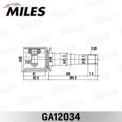 Miles GA12034 Joint kit, drive shaft GA12034: Buy near me in Poland at 2407.PL - Good price!