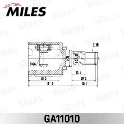 Przegub homokinetyczny Miles GA11010