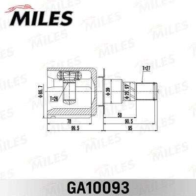 Miles GA10093 Joint kit, drive shaft GA10093: Buy near me in Poland at 2407.PL - Good price!