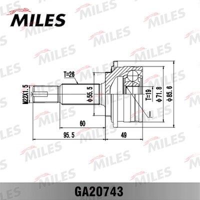 Miles GA20743 Joint kit, drive shaft GA20743: Buy near me in Poland at 2407.PL - Good price!