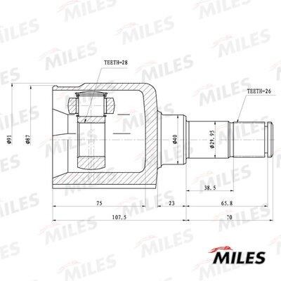 Miles GA10080 Joint kit, drive shaft GA10080: Buy near me in Poland at 2407.PL - Good price!