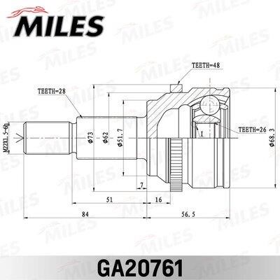 Miles GA20761 Joint kit, drive shaft GA20761: Buy near me in Poland at 2407.PL - Good price!