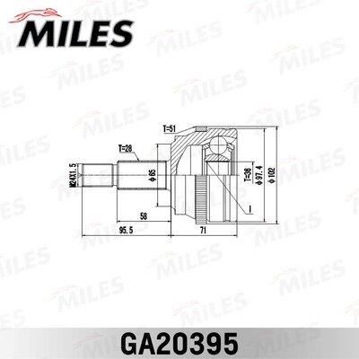 Miles GA20395 Joint kit, drive shaft GA20395: Buy near me in Poland at 2407.PL - Good price!