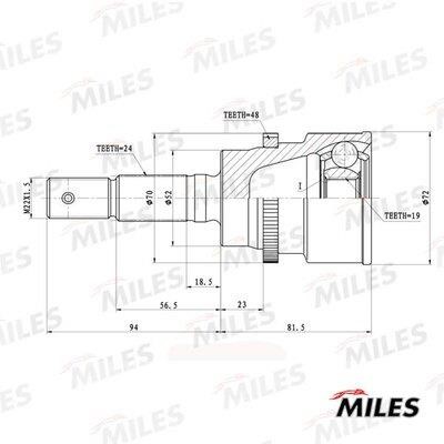 Miles GA20086 Joint kit, drive shaft GA20086: Buy near me at 2407.PL in Poland at an Affordable price!