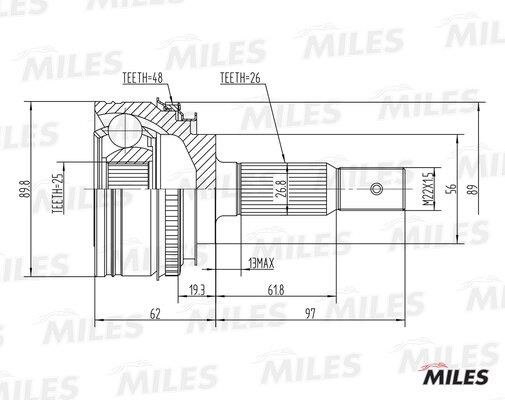 Miles GA20205 Joint kit, drive shaft GA20205: Buy near me in Poland at 2407.PL - Good price!