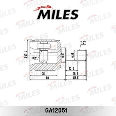 Miles GA12051 Шарнир равных угловых скоростей (ШРУС) GA12051: Отличная цена - Купить в Польше на 2407.PL!