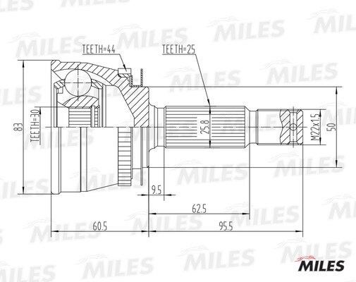 Miles GA20552 ШРУС GA20552: Отличная цена - Купить в Польше на 2407.PL!