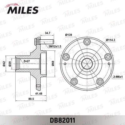Підшипник маточини колеса, комплект Miles DB82011
