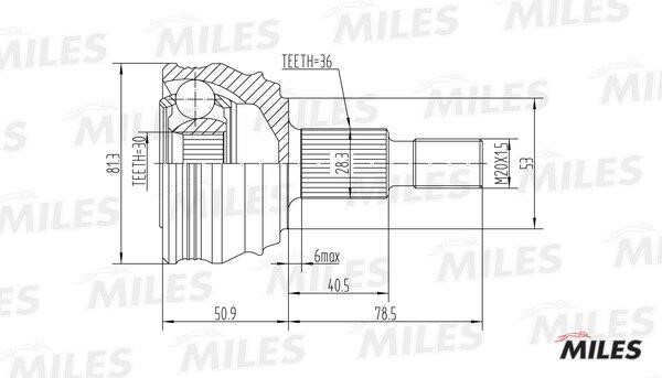 Miles GA20022 Шарнир равных угловых скоростей (ШРУС) GA20022: Отличная цена - Купить в Польше на 2407.PL!