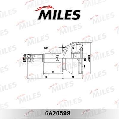 Miles GA20599 Joint kit, drive shaft GA20599: Buy near me in Poland at 2407.PL - Good price!