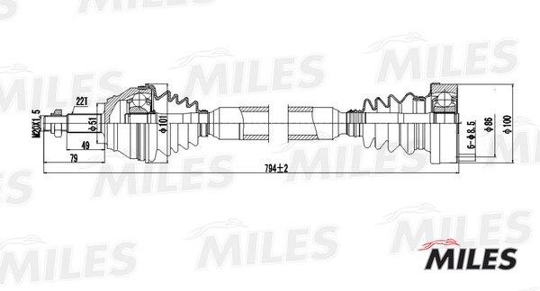 Miles GC02129 Вал приводной GC02129: Отличная цена - Купить в Польше на 2407.PL!