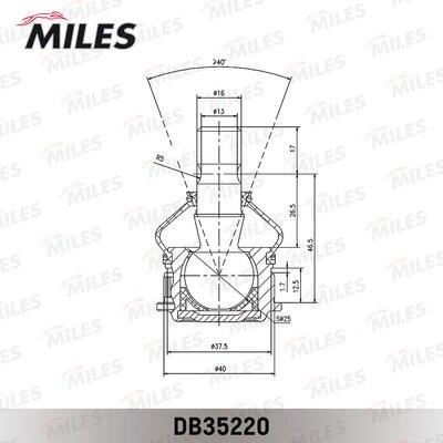 Sworzeń wahacza Miles DB35220