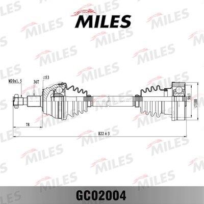 Miles GC02004 Drive shaft GC02004: Buy near me in Poland at 2407.PL - Good price!