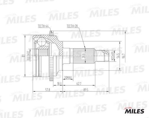 Miles GA20223 CV joint GA20223: Buy near me in Poland at 2407.PL - Good price!