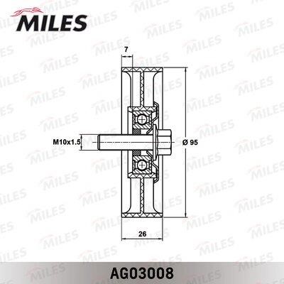 Miles AG03008 Idler Pulley AG03008: Buy near me in Poland at 2407.PL - Good price!