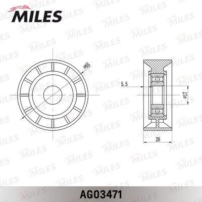 Miles AG03471 Ролик обводной ремня поликлинового (приводного) AG03471: Купить в Польше - Отличная цена на 2407.PL!