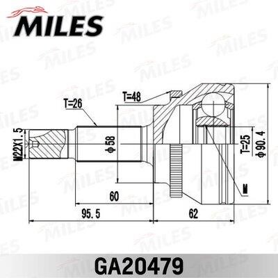 Miles GA20479 ШРУС GA20479: Отличная цена - Купить в Польше на 2407.PL!