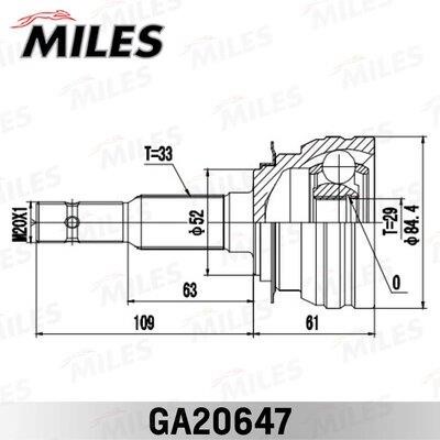 Miles GA20647 Joint kit, drive shaft GA20647: Buy near me in Poland at 2407.PL - Good price!