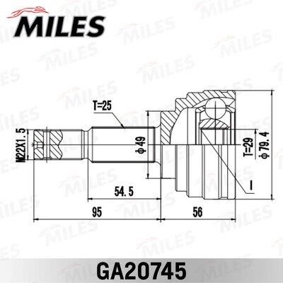 Miles GA20745 Joint kit, drive shaft GA20745: Buy near me in Poland at 2407.PL - Good price!