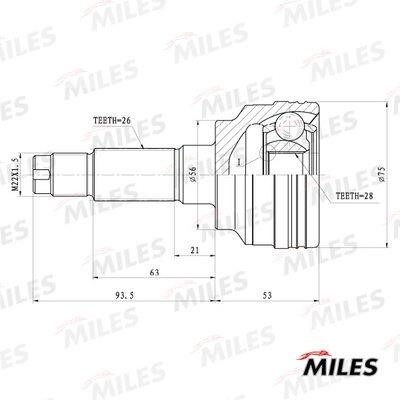 Miles GA20212 Joint kit, drive shaft GA20212: Buy near me in Poland at 2407.PL - Good price!