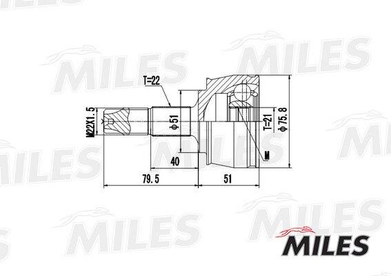 Cv joint fiat punto 1.4 05- nar Miles GA20094