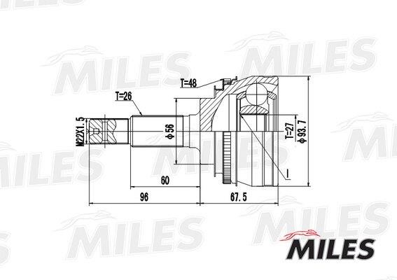 Miles GA20458 Joint kit, drive shaft GA20458: Buy near me in Poland at 2407.PL - Good price!