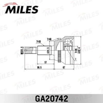 Miles GA20742 Joint kit, drive shaft GA20742: Buy near me in Poland at 2407.PL - Good price!