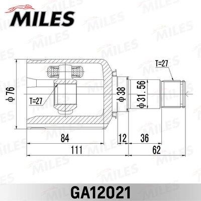 Miles GA12021 Joint kit, drive shaft GA12021: Buy near me at 2407.PL in Poland at an Affordable price!