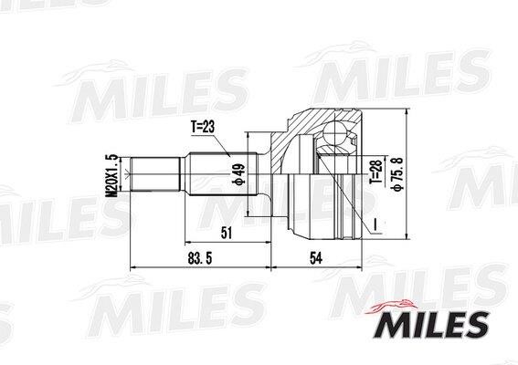 Miles GA20386 Joint kit, drive shaft GA20386: Buy near me in Poland at 2407.PL - Good price!