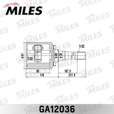 Przegub homokinetyczny Miles GA12036