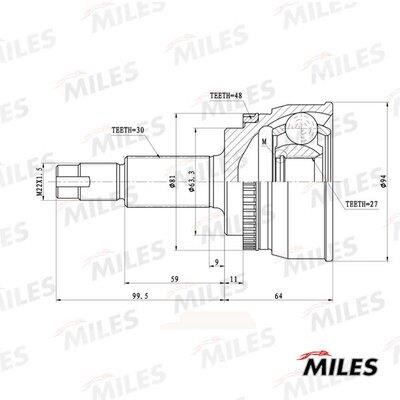 Miles GA20740 Joint kit, drive shaft GA20740: Buy near me in Poland at 2407.PL - Good price!