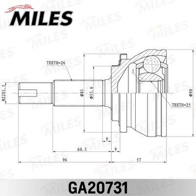 Miles GA20731 Joint kit, drive shaft GA20731: Buy near me in Poland at 2407.PL - Good price!