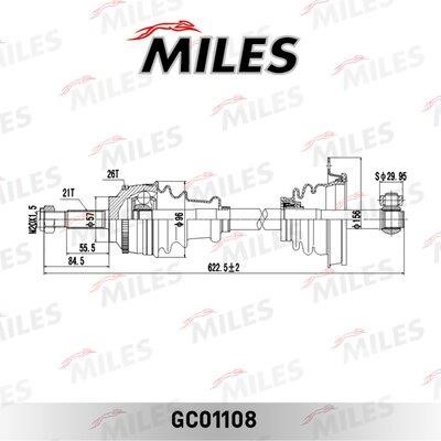 Miles GC01108 Drive shaft GC01108: Buy near me in Poland at 2407.PL - Good price!