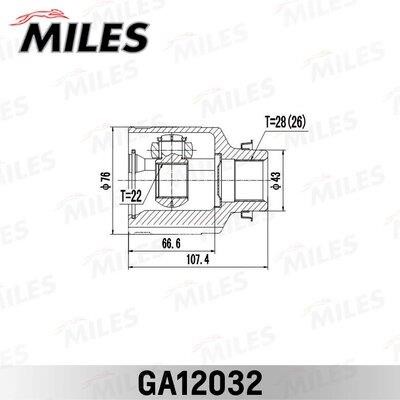 Miles GA12032 ШРУС GA12032: Отличная цена - Купить в Польше на 2407.PL!