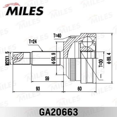 Miles GA20663 Joint kit, drive shaft GA20663: Buy near me in Poland at 2407.PL - Good price!